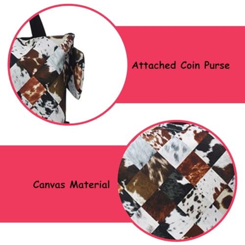 Image of NGIL Medium Top Zipper Closure Canvas Tote Bag with Attached Matching Coin Purse For Moms and Nurses