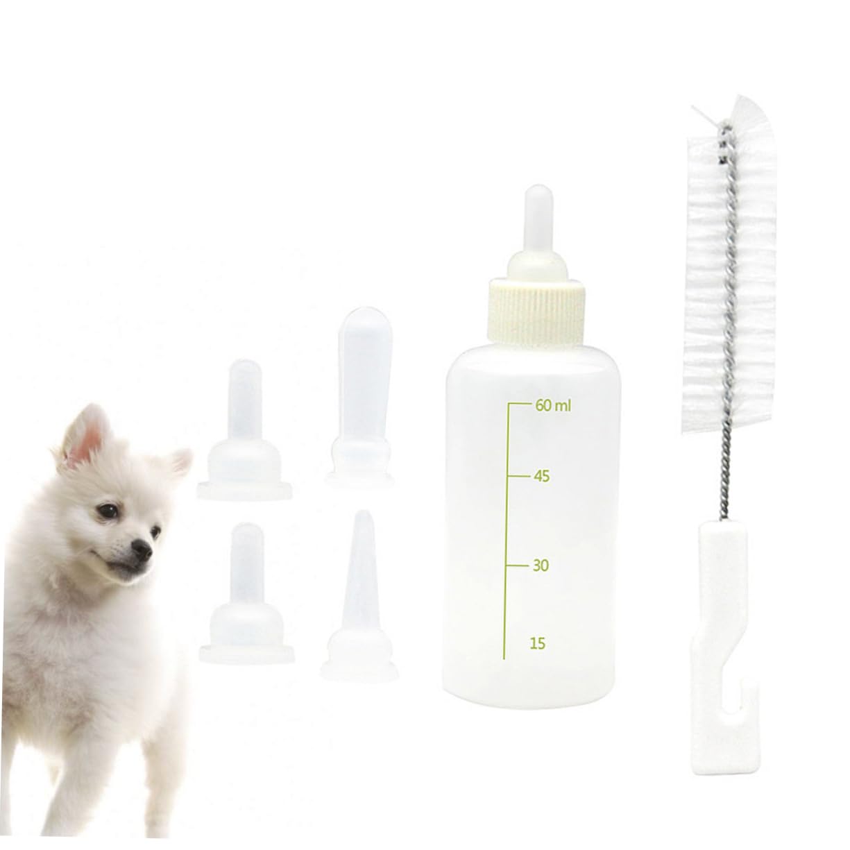 Beavorty 6 Set di Biberon per Animali Domestici per Gattini Biberon in Silicone per Lallattamento Biberon per Animali Domestici Biberon Portatile con Bilancia