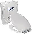 HARO | ELONGATED Toilet Seat | Slow-Close-Seat | Heavy-Duty up to 550 lbs, Quick-Release & Easy Clean, Fast-Fix-Hinge, No-Slip Bumpers, White | Advanced (PP) | 18.5" x 14.5" x 2.32"