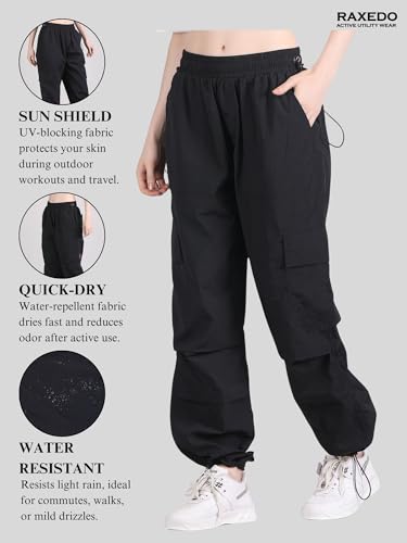 Image of Parachute Pants for Women - Water-Resistant Cargo Pants for Women | Stylish Activewear for Travel, Office, Gym, Trekking & Everyday Comfort | Korean Pants for Woman