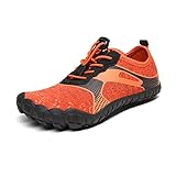 NORTIV 8 Kids Water Shoes, Lightweight Quick Dry Barefoot Athletic Aqua Sports Shoes for Boys & Girls, Outdoor, Summer (Toddler/Little Kid/Big Kid), Size 6 Big Kid,Orange/Black,Aqua-K1