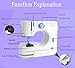 Sewing Machine for Beginners with 42 Pcs Sewing Threads Kit,Portable Sewing Machine with 12 Built-in Stitches,2 Speed(High-Low Speeds) Sewing machine for adults, White Blue
