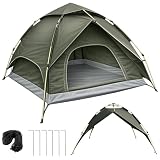 Dimensioni: le dimensioni esterne della tenda sono 230 x 230 x 165 cm, le dimensioni interne sono 205 x 205 x 135 cm. La tenda a cupola offre spazio per 3 materassi ad aria con 70 cm di larghezza. Anche le persone con un'altezza di 180 cm possono sdraiarsi o sedersi comodamente nella tenda.