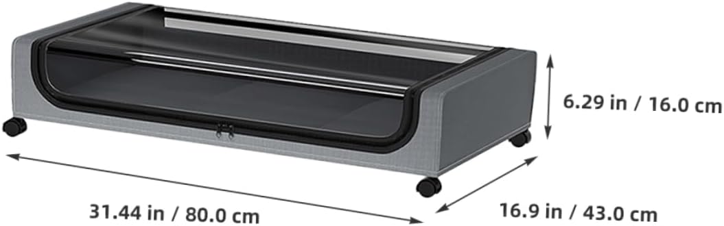 PRETYZOOM under Bed Storage Bin with Lid Multi-functional Storage Case Wheels for Clothes Quilts and Sundries and Organizer for Space Saving