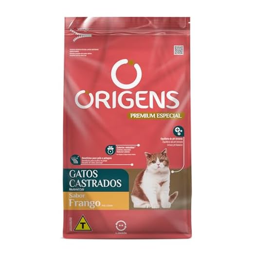 Ração Origens para Gatos Castrados sabor Frango - 1kg