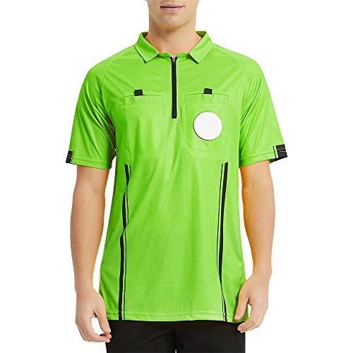 TopTie - Camiseta de árbitro de fútbol para Hombre Oficial Profesional, Disfraz Oficial de árbitro de Manga Corta