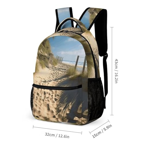Sac à dos de voyage thème plage robuste contre l'usure avec boîte repas et trousse