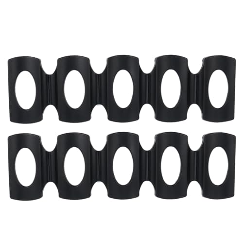 UPKOCH 2-Pack Stackable Silicone Refrigerator Mat Can Organizer and Wine Bottle Holder for Fridge Storage - Non-Slip Beverage Dispenser Rack for Beer Soda Pop, Black