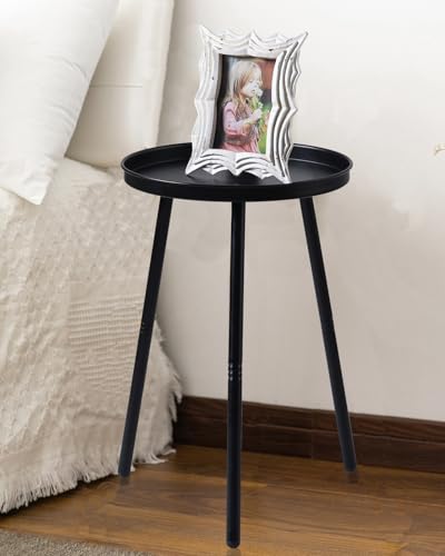 AOJEZOR Side Table: End Table for Any Room - Small Side Tables for Small Spaces All Matte Black with 3 Legged - Thumbnail 7