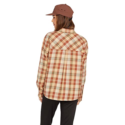 Volcom Women's Plaid to Meet U Long Sleeve Flannel Shirt2
