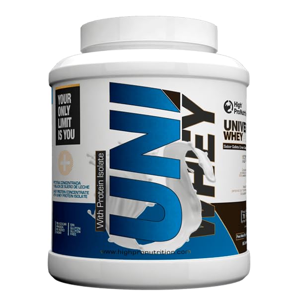 Highpro nutrition Uni whey protein | Proteína concentrada de suero de leche y aislado de suero de leche | 78% por racion | Lacprodan® | Con stevia | Sin gluten (Cookie cream, 2 kg)