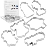 4' Graduation Cookie Cutters Set 2026,Large Size Thickened Stainless Steel – 6 Shapes for Party Supplies: Bachelor Male/Female, Cap, Gown, Diploma, Frame Sturdy molds for Cookie, Fruit, Fondant, Cake.