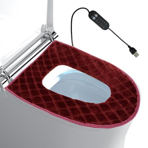 Housse de toilette chauffante USB avec minuterie et 5 niveaux thermiques pour salle de bain