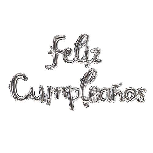 Silver Feliz Cumpleanos Small Letters Conjoined Balloons Feliz Cumpleanos Balloon Happy Birthday Balloons Birthday Banner Decoration Party Decoration Supplies