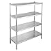 BuoQua Scaffale Robusto 4 Piani in Acciaio Inox 152,4 x 47 x 118,9cm, Scaffale per Carichi Pesanti da 4 Ripiani in Acciaio Inox di capacità 600kg Totale, Scaffale 4 Piani per Cucina Garage Officina