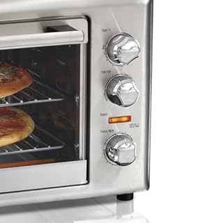 Hamilton Beach Countertop Oven with Convection & Rotisserie, Stainless Steel, Extra-Large Toaster Oven, 1500W, Fits 2 12" Pizzas, 31103D