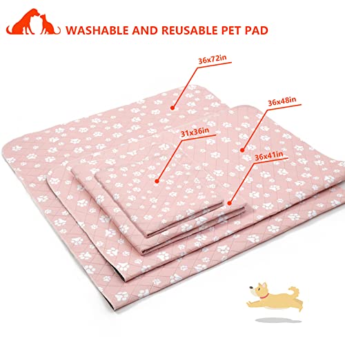Lepark Washable Pee Pad For Dogs Of 2Pack Reusable Puppy Non-Slip Pet Training Pads（Pink,36X41） #TOP2