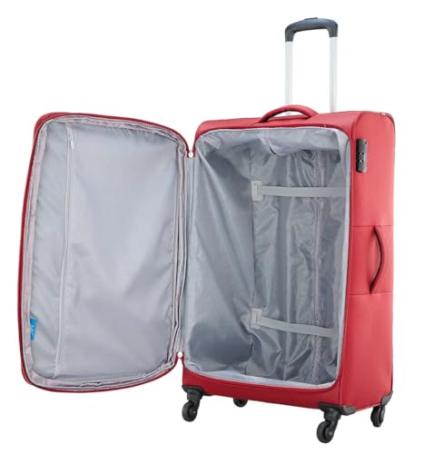 Image of Skybags Polyester Converge Plus 4 Wheel Exp Str Medium Size (H) 5 Years International Warranty Soft Spinner Wheel Trolley Bag (79 Cm, Red)