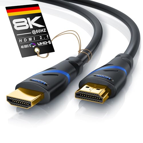 CSL - 8k HDMI Kabel 2.1 - zertifiziertes Kabel - 4m - 4k@120Hz 8k@60Hz - UHD II - Ultra High Speed Ethernet 48Gbps - HDMI 2.1 16k / 2.0 4k - HDR 10+ eARC 3D VRR HDCP 2.2&2.3 - Gaming TV PS5 Xbox