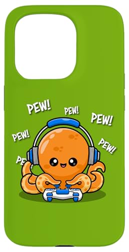 Funny Meme Kawaii Kids Pew Video Gamer Octopus Lover �X�}�z�P�[�X iPhone 15 Pro �p