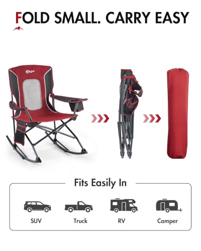 Silla Mecedora Plegable para Camping Portal, Capacidad 350 libras, Portátil miniatura 3