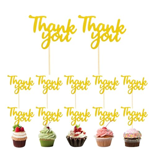 Topper Gracias | Para Magdalenas Para Maestros,Conjunto De 12 Piezas Para Celebraciones De Acción De Gracias Reuniones Festivos Apreciación