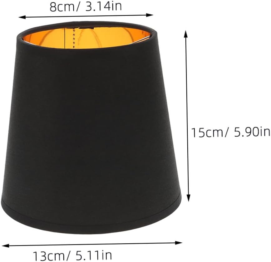 TOYANDONA 6Pcs Black Metal Barrel Lampshade with Gold Interior Modern Small Screw Socket Replacement Bulb Guard for Table Lamps and Vintage Chandeliers