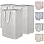 Lifewit 3 Pack Laundry Hamper Large Collapsible Laundry Baskets, Freestanding Waterproof Clothes Hamper with Easy Carry Handles in Laundry Room Bedroom Bathroom College Dorm for Adults, Gray, 3 x 80L