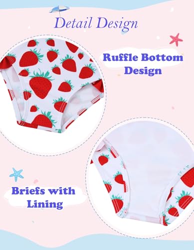 Image of Little Girls Two Piece Mermaid Bikini Set Ruffle Adjustable Summer Beach Bathing Swimsuit 3-7 Years for Kids