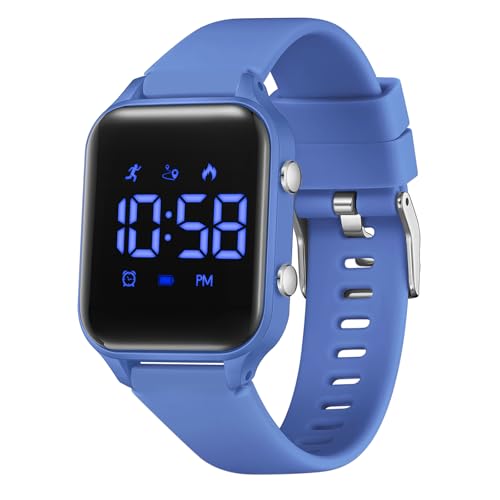 Timever Reloj Digital para niños y niñas con podómetro, Alarma, cronómetro, luz y Fecha - Reloj Deportivo sin App ni teléfono con Correa de Silicona