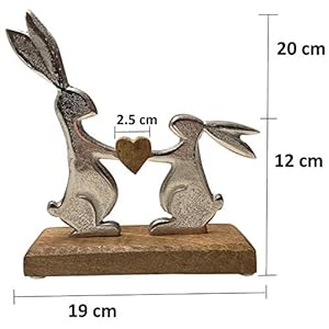 Modern easter bunny figurine in silverhandmade from mango wood metal elegant table window accent for spring stylish gift for easter home decor 4 x 8 x 2 inches  urban country home decor