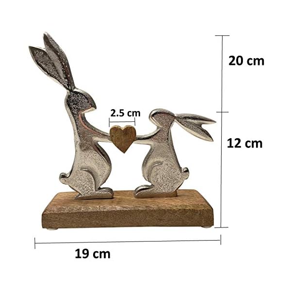 Modern easter bunny figurine in silverhandmade from mango wood metal elegant table window accent for spring stylish gift for easter home decor 4 x 8 x 2 inches  urban country home decor