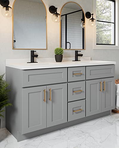 Image of Design House Brookings Bathroom Vanity, 60 inch, Gray