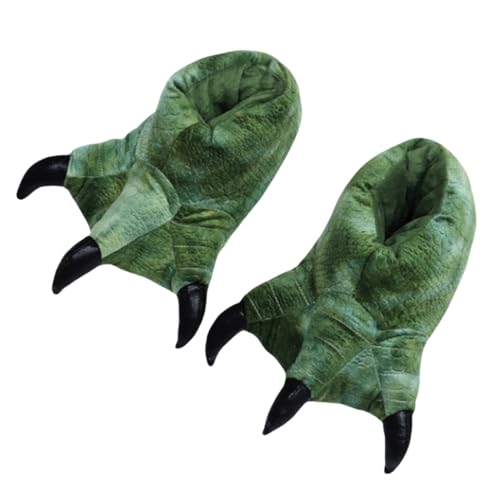 Dinosaur Claw Animal Paw Slippers - Interesting Bear Claw Comfortable Warm Memory Foam Slippers for Men and Women - Plush