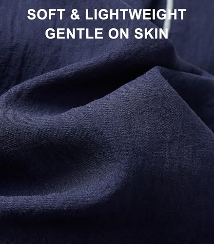 DAVID ARCHY Mens Pajamas Set Short Sleeve Summer Loungewear Soft Lightweight 2 Piece Pj Shorts Set with Pockets2