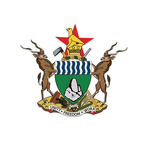EW Designs Zimbabwean Coat of Arms Sticker Decal Vinyl Zimbabwe Flag ZWE ZW Bumper Sticker Vinyl Sticker Car Truck Decal 5"