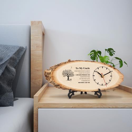 Reloj de pared de madera analógico estilo rústico miniatura 2