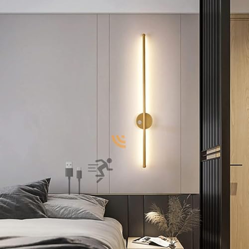 Lámpara de Pared Recargable para Interiores con Sensor de Movimiento, luz Nocturna inalámbrica, Funciona con Pilas, Carga USB, para Pasillo, Escalera, Dormitorio, Cocina.