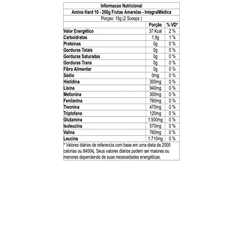 Amino Hard 10 Frutas Amarelas, Integralmedica, 200g