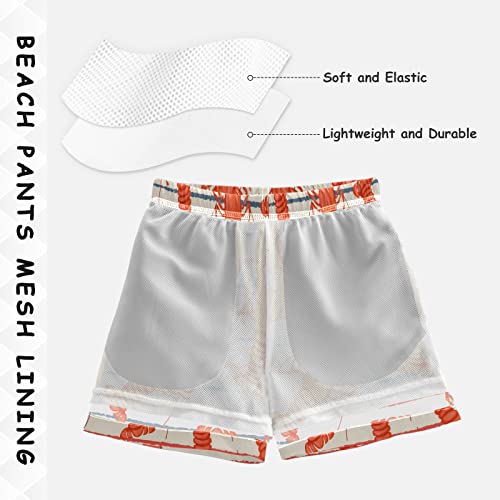 Seafood Marine Lobster Boys Swim Trunks Summer Toddler Beach Board Shorts Kids Swimsuit Swimwear L4