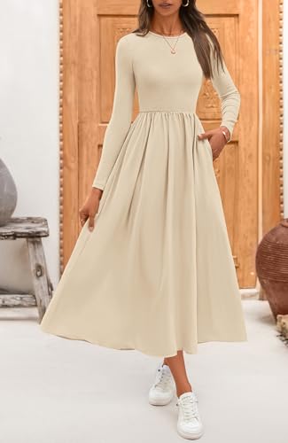 BTFBM Casual Long Sleeve Dresses Spring Dresses 2025 Wedding Guest Dress Midi Dress Flowy Bohemian Long Dress
