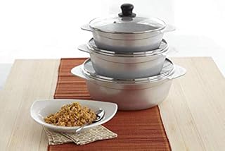 IMUSA USA Cocotte Set, 3pc, Silver