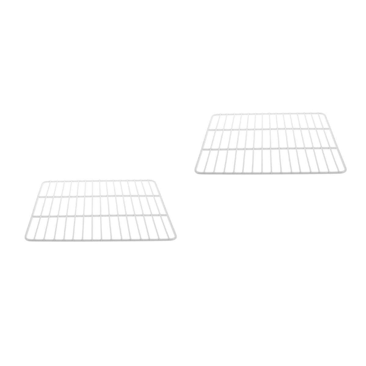 2 Piezas Organizador de Estantes de Rejilla de Hierro Blanco