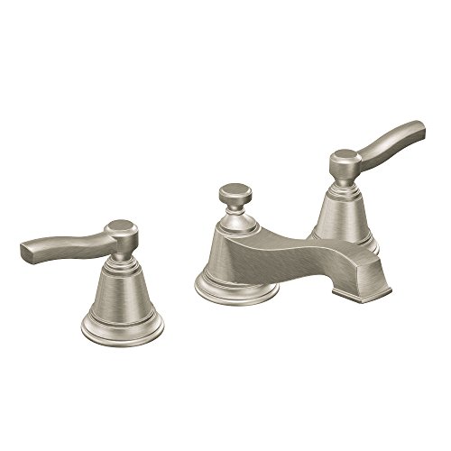 Moen TS6205BN Rothbury Two-Handle Low Arc Bathroom Faucet without Valve, Brushed Nickel