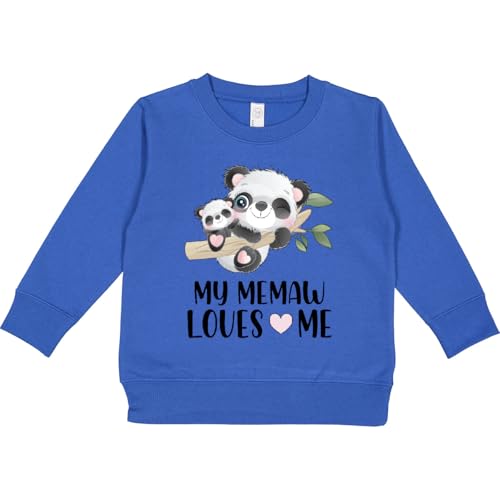 inktastic Kawaii Pandas My Memaw Loves Me Toddler Sweatshirt 5-6 Royal 42950