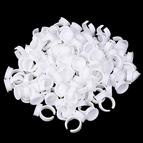 WZPB Pigment Rings 300 PCS Makeup Rings Tattoo Ink Rings Cups Pigment Rings Cups Holder Plastic Tattoo Ink Ring Adhesive Makeup Glue Rings Palette Makeup Glue Rings Tattoo Rings Cups (Large 300pcs)