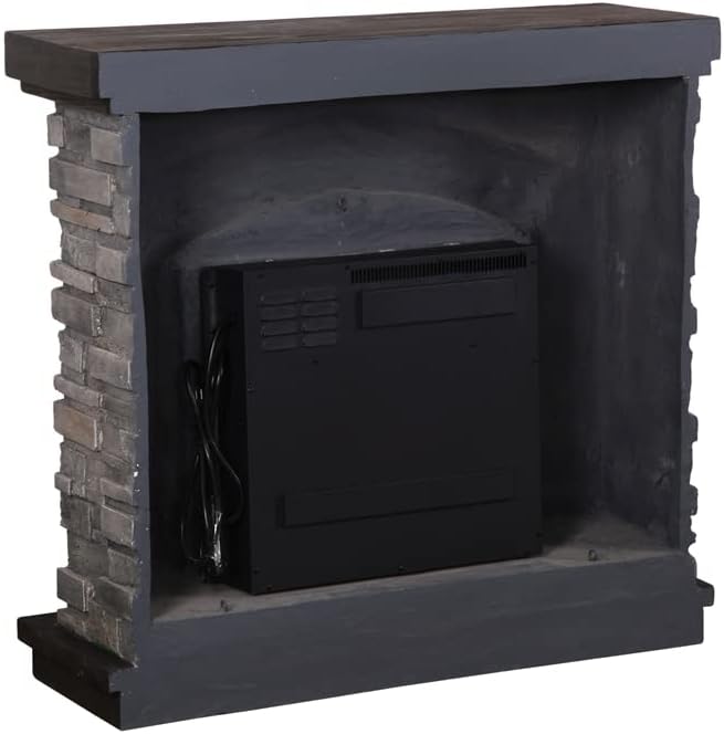 Miniatura 2 de LIVILAND Chimenea eléctrica independiente de óxido de magnesio de 36 pulgadas en gris