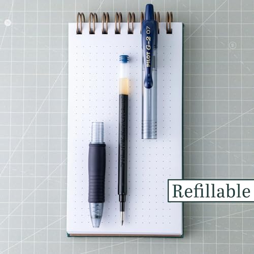 Image of PILOT G2 Premium Refillable & Retractable Rolling Ball Gel Pens, Fine Point, Navy Blue Ink, 12-Pack (31187)