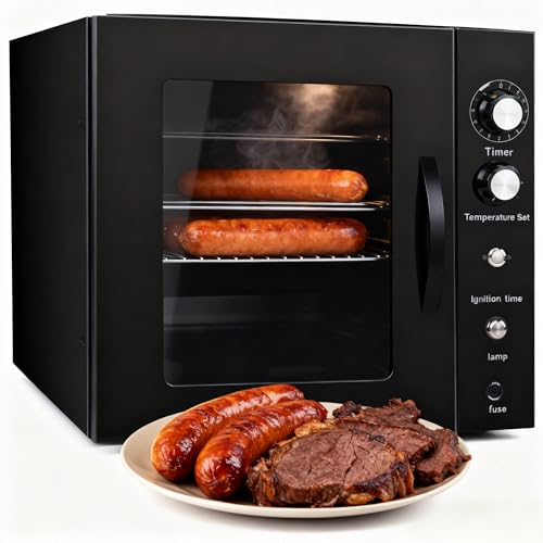 CLIVIA Indoor Pellet Smoker, Electric Indoor Smoker, Countertop 2 Layers BBQ Grill 10L Smoker Oven for Meat, Sausage, Jerky, Beef, Adjustable 86-230°F