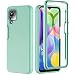 Produktbild Kuaguozhe Hülle für Samsung Galaxy A12/M12/A12 Nacho 360 Grad Stoßfest Handyhülle Silikon Bumper Cover mit Integriertem Displayschutz PC und TPU Schutzhülle Case für Samsung A12/A12 Nacho/M12 Mintgrün